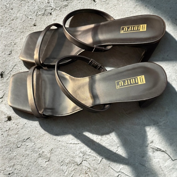 NEW IDIFU Women’s Chunky Heel Low Square Toe Block Heel Slip Ons Black Size 9.5 - Picture 5 of 8